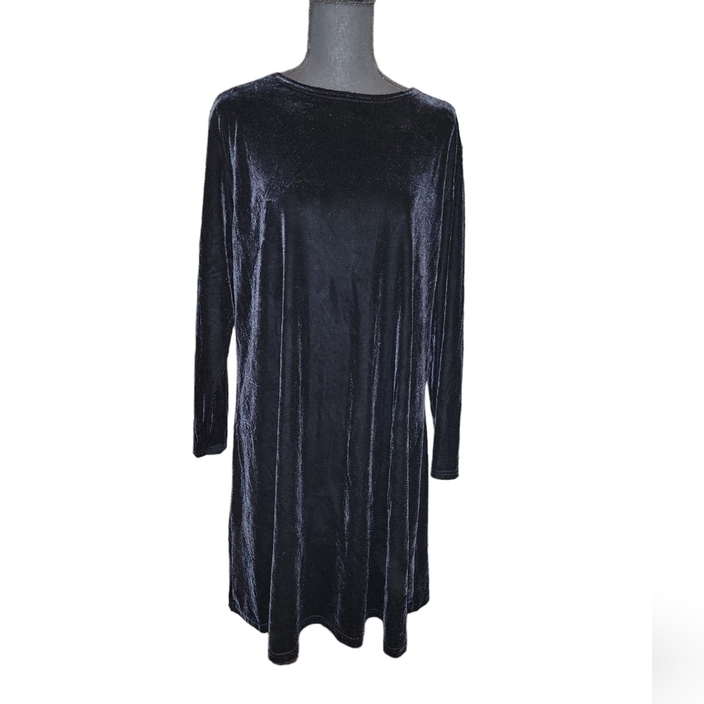 Jacqueline Ferrar Velvet Dress Black Above knee Polyester & Spandex Size 14